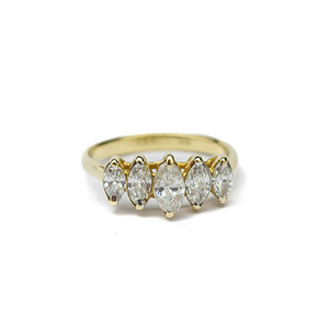 Sõrmus, 14K kuld 5briljandiga=1.2ct (2 foto / 3)