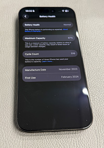 iPhone 15 Pro 256Gb Black Titanium BH 87% (2 foto / 6)