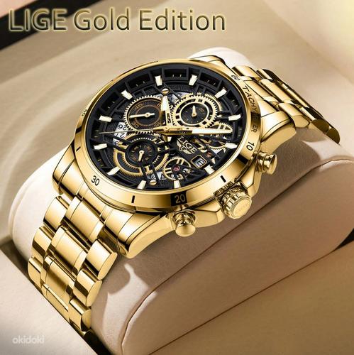 Классические мужские часы LIGE - Gold Edition (фото #2)