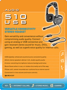Plantronics 510 USB Enhanced mängu peakomplekt (2 foto / 2)