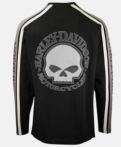 Harley-Davidson Men's Black Grey Skull V-Neck L Sleeve (3 foto / 4)