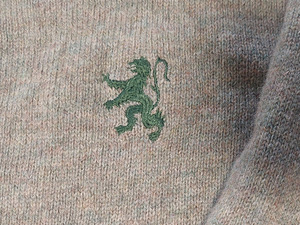 Sweater Glenhusky of Scotland 100% Wool Leather Patch L (3 foto / 8)