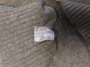 Sweater Glenhusky of Scotland 100% Wool Leather Patch L (5 foto / 8)