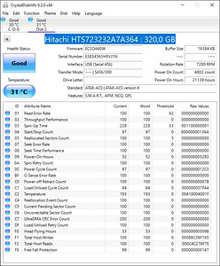Kõvaketas SATA HDD 2.5 Hitachi HTS723232A7A364 320GB (2 foto / 3)