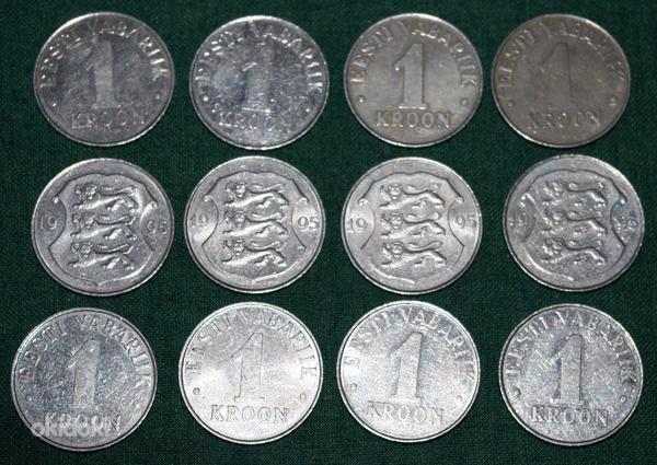 Eesti 1-kroonised mündid 1995, hõbevalged kroonid (foto #2)