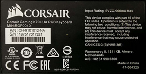 Клавиатура Corsair Gaming K70 LUX с RGB-подсветкой (7 фото из 8)