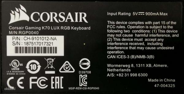 Corsair Gaming K70 LUX RGB keyboard / klaviatuur (foto #7)