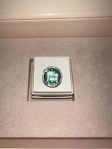 Изумруд 15,48 карат (!) бриллиантовое кольцо, платина