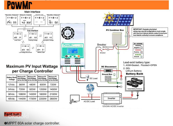 MPPT 60A Solar Charge Controller (foto #4)