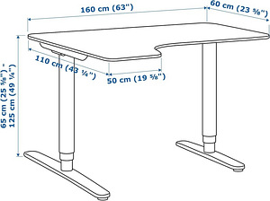 Töölaud kontorilaud IKEA BEKANT sinine/valge (5 foto / 5)