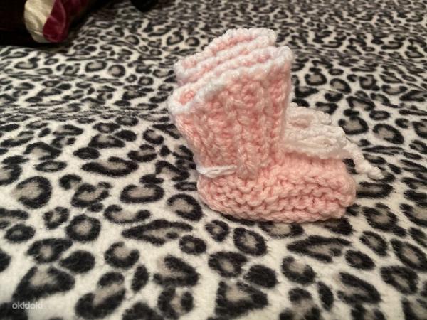 Новые носки-сапожки!!! Носки для новорожденной девочки (Ручная работа) (фото #3)