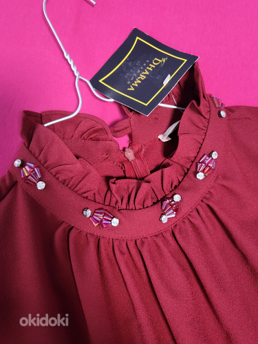 Торжественное платье бордового цвета s. М (фото #4)