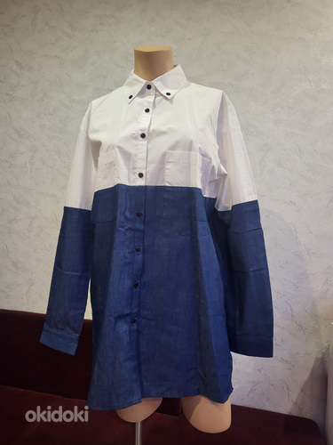 Бело-синяя рубашка, Новая, с. L/XL (фото #1)