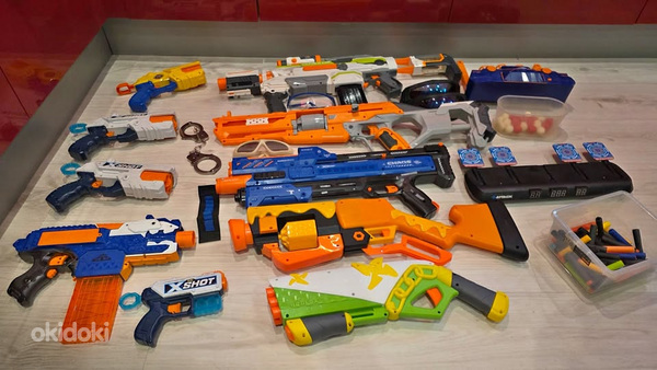 Набор пистолетов Nerf и X-Shot (10 бластеров + мишень +++)