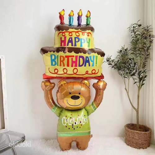 Suur Õhupall õhupallid karu bear happy birthday fooliumist (foto #2)