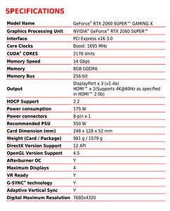 Videokaart GeForce RTX 2060 SUPER™ GAMING X, 8GB GDDR6 (7 foto / 7)