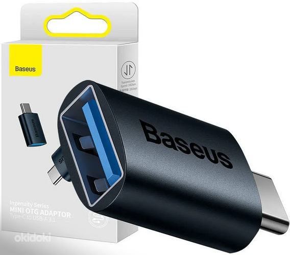 Baseus Ingenuity USB-C to USB-A adapter OTG blue