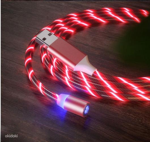 Магнитный светодиодный зарядный кабель 3 в 1 (USB-C / Micro / Lightning) (фото #4)