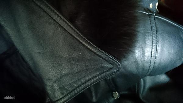 Кожанная куртка с натуральным мехом лисы L-XL (фото #2)