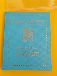 Официальный Ватиканский набор 2019 года 1 цент - 2 евро, + 5 евро, BU (2 фото из 6)