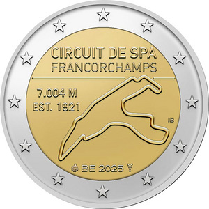 Бельгия 2 евро, 2025, Circuit de Spa-Francorchamps (2 фото из 2)