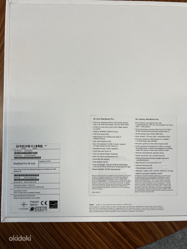 MacBook Pro 16 (2019 г.) i9 1 ТБ SSD / 16 ГБ ОЗУ / Radeon Pr (фото #3)