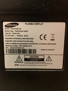 Телевизор плазменный Samsung 42 (2 фото из 3)