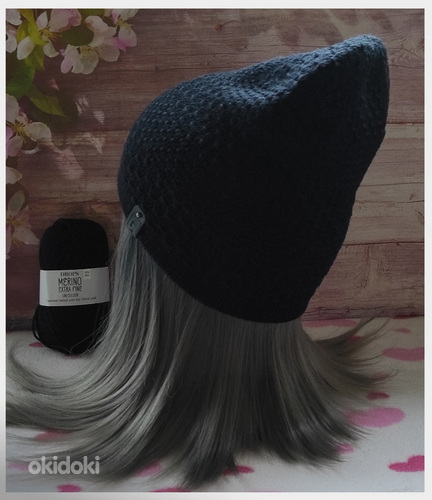 Новая женская зимняя шапочка 100% meriino 54/57 cm (фото #4)