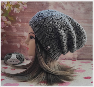 Новая шапочка 100% меринос Темно серая (6 фото из 7)
