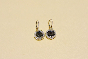 Серьги, серебро 925 пробы, японский бисер и Swarovski (2 фото из 2)