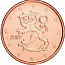1 евроцент 2001, 2003, 2007, 2008, 2 цент 2004 Финляндия UNC (фото #3)