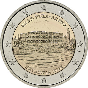 2 Евро 2025, 2024, 2023 Хорватия UNC (4 фото из 4)