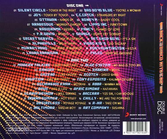 2CD BACK TO THE DISCO HITS 80's , 2010 (фото #2)