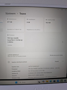 Asus TUF Gaming F15 (i7-11370H,RTX3070 8G,16GB RAM, 144HZ) (9 foto / 9)