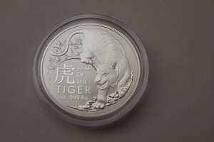 2022 1 oz $1 AUD tiigri aasta hõbemünt