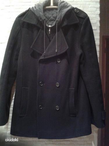 Чёрное пальто с капюшоном Herold (фото #1)