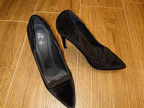 Черные бархатные туфли №38