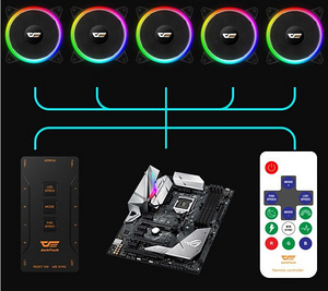 DR12 PRO A-RGB Fan 5in1 Pack 120mm Must (5tk) (2 foto / 5)