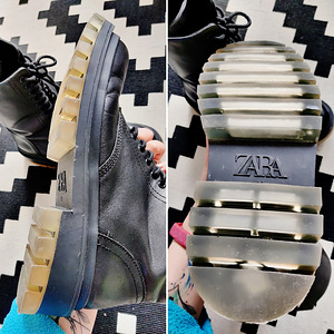 Кожаные сапоги с прозрачной подошвой, ZARA, р41