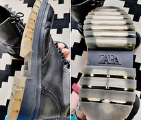 Кожаные сапоги с прозрачной подошвой, ZARA, р41