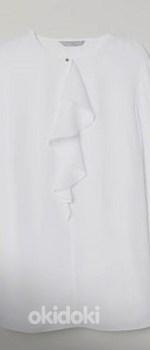 H & M новая блуза с оборками, бело-желтая XL / 40/42 (фото #4)