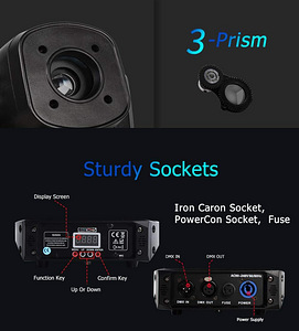 LED moving head Shehds 80W (3-Facet Rotatable Prism) (3 foto / 3)