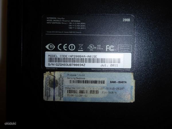 Sülearvuti Samsung 200B + Laadija (foto #8)