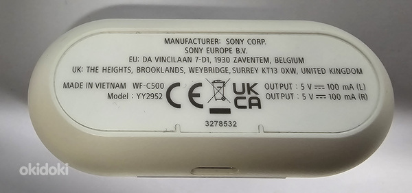 Bluetooth kõrvaklapid Sony WF-C500 + karp + tsekk (foto #4)