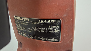 Puurvasar Hilti TE 6-A22 + Aku 5,2Ah (4 foto / 5)