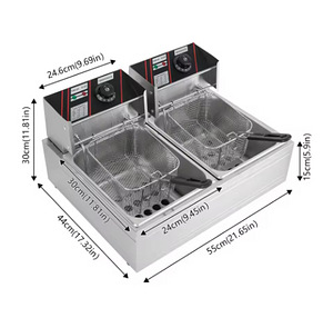 12L (6L + 6L) 5000W (2*2500W) качественная фритюрница новая (8 фото из 8)