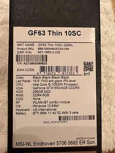 MSI sülearvuti, Intel Core i5-10500H, GeForce GTX 1650/4GB (2 foto / 3)