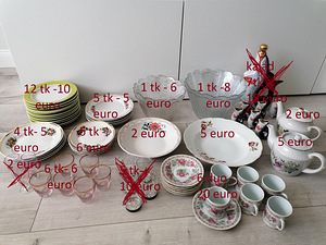 Taldrikud 25 tk, erinevad ja komplektid (9 foto / 9)