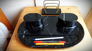 Antiikne NERO MARQUINA marmorist tindipott - 1930ndad (3 foto / 9)