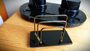 Antiikne NERO MARQUINA marmorist tindipott - 1930ndad (9 foto / 9)
